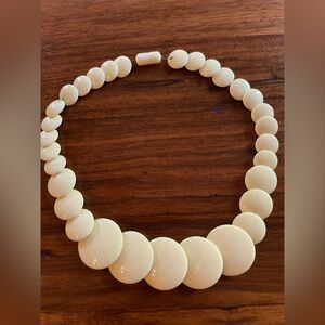 Vintage 70’s Ivorine disc bead necklace